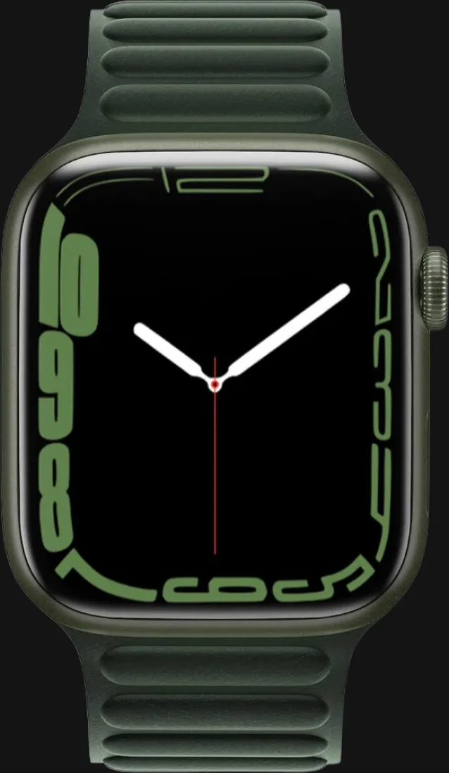 Apple Watch com pulseira verde no pulso — um dos relógios que o Paceiro lê automaticamente
